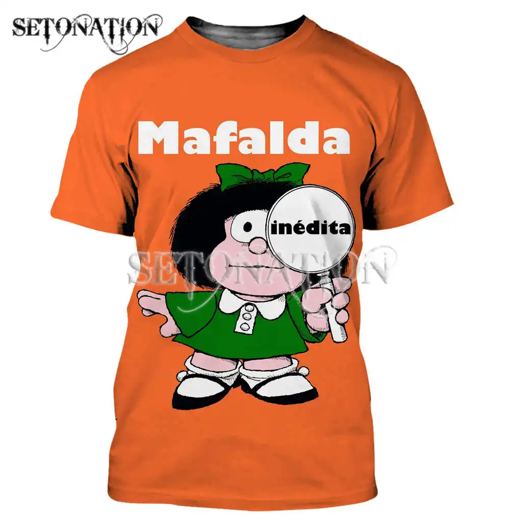 Mafalda men women New fashion cool 3D printed t-shirts Harajuku style tshirt streetwear summer