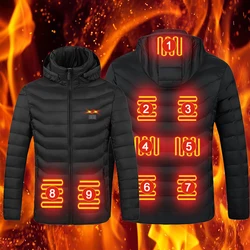 Termostato de calefacción USB inteligente para hombres y mujeres, ropa con capucha de Color puro, chaquetas cálidas impermeables, Invierno