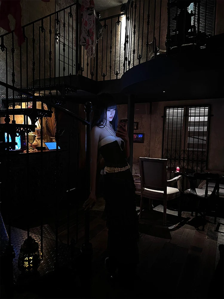 Bla Asymmetrical High Waist Long f Skirt Puffy Cake Sle Faion ow Collection Ele Ancient Trend Revival