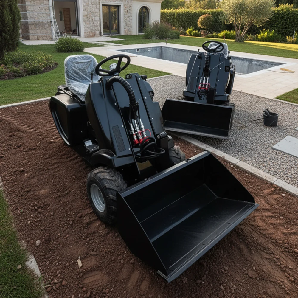 

Euro 5 Small 3 Wheel Loader Compact Hydraulic Skid Steer Machine CE Approved Construction Use