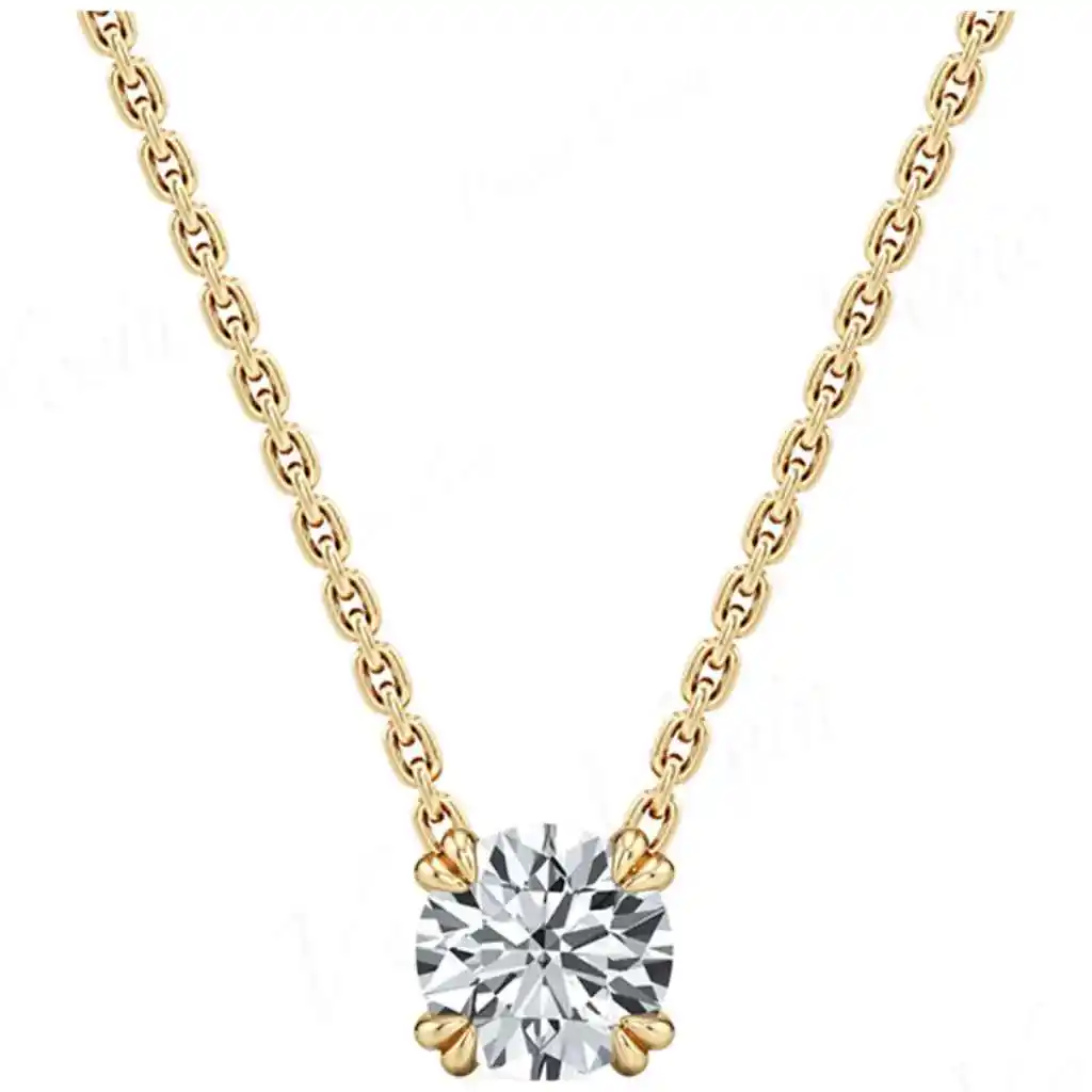 Veeie Veein Fashion Light Moissanite Pendant Necklace For Women 1/2/3 Carat S925 Sterling Silver Plated With 18k Gold Clavicle