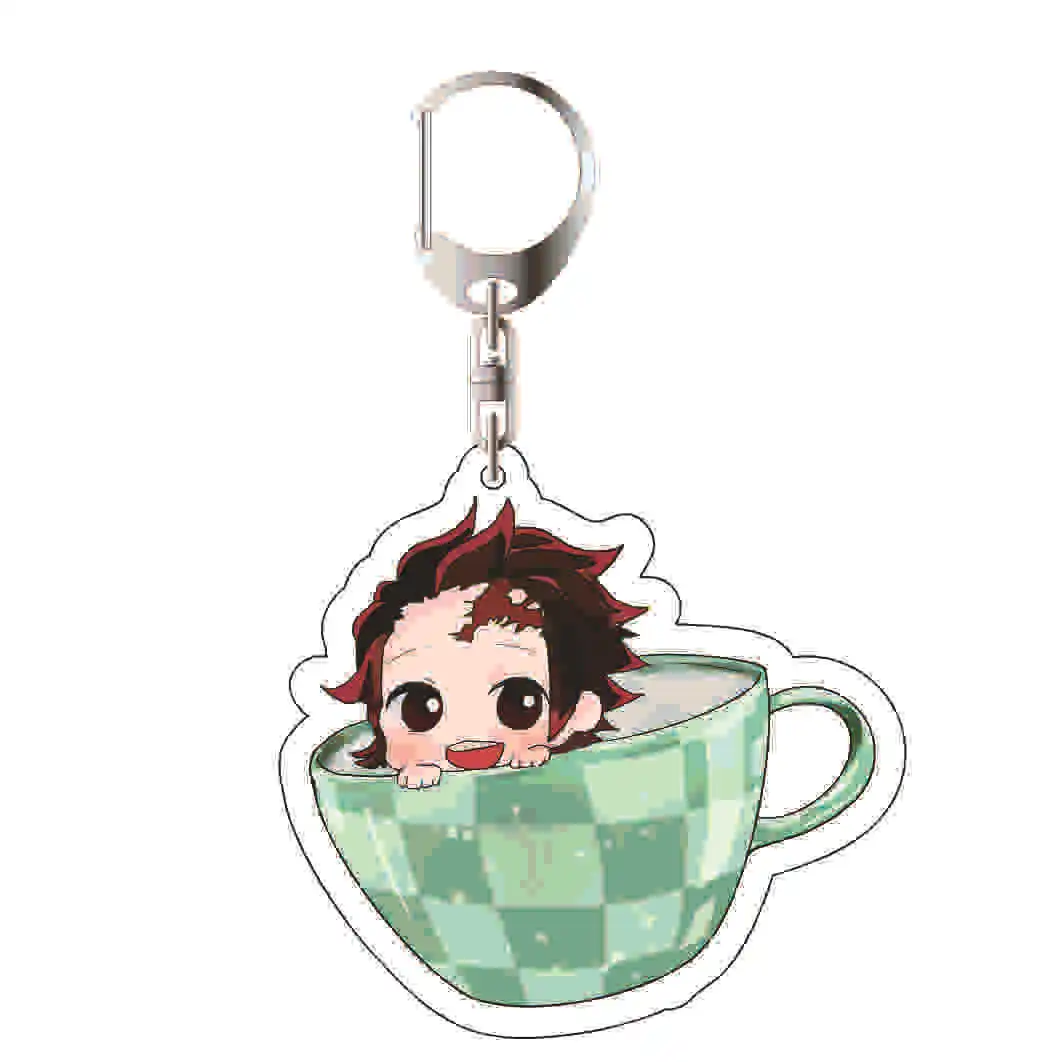 شيطان القاتل المفاتيح Nezuko Kamado Tanjiro Giyu Tomioka Zenitsu Agatsuma Shinobu Kocho أنيمي قلادة ملحق هدية لمحبي