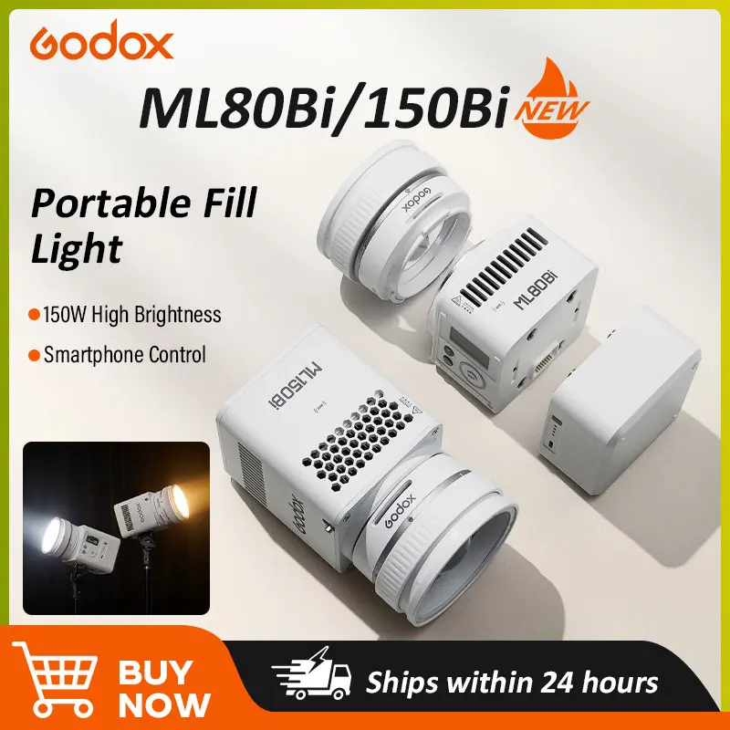 

Godox ML80Bi ML150Bi Двухцветный светодиодный светильник для видеосъемки Легкое заполняющее освещение для съемки видеоблогов в прямом эфире