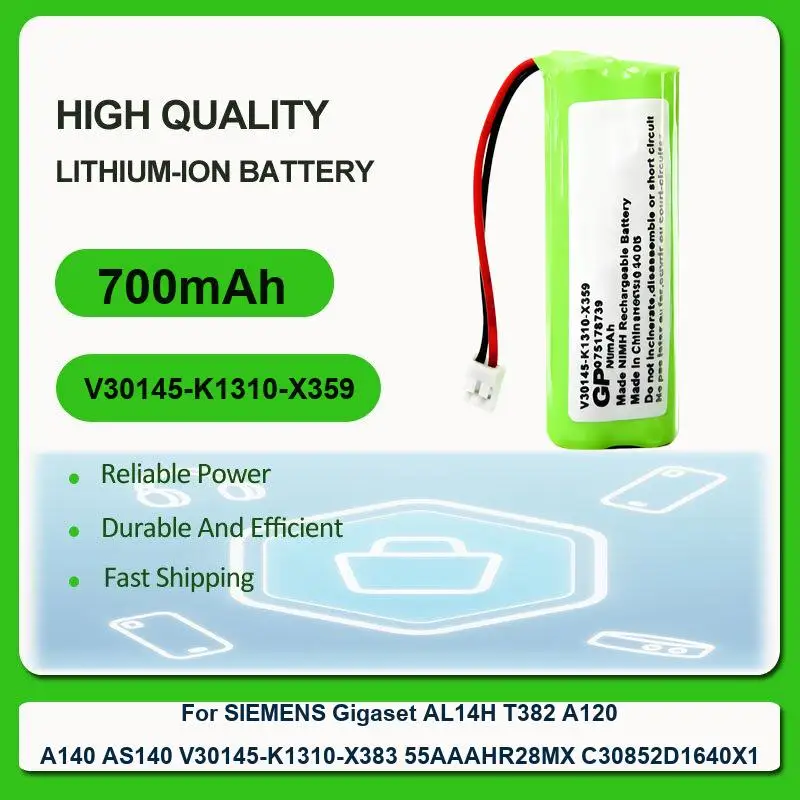 Аккумулятор для SIEMENS Gigaset AL14H T382 A120 A140 AS140 V30145-K1310-X383 V30145-K1310-X359