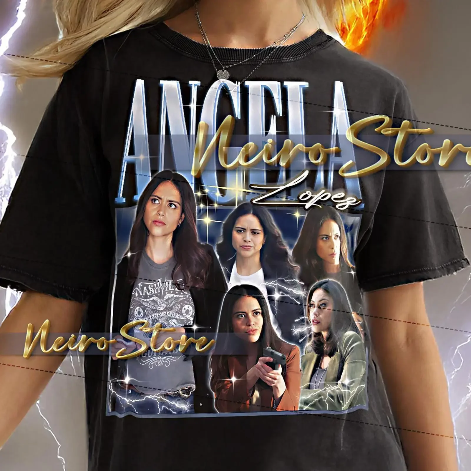 Vintage 90s Angela Lopez Bootleg T shirt The Rookie TV Series Retro Oversized Fans  vintage Washed Slightly Stretched Unisex