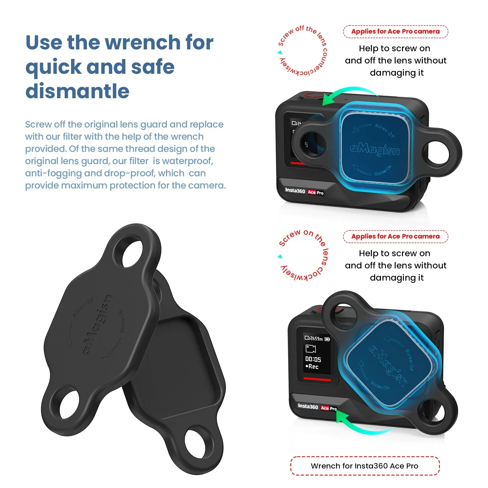 مرشحات عدسة aMagisn ND CPL UV لـ Insta360 Ace Pro، ND8 ND16 ND32 ND64 مرشح مقاوم للماء لملحقات Insta 360 AcePro #2