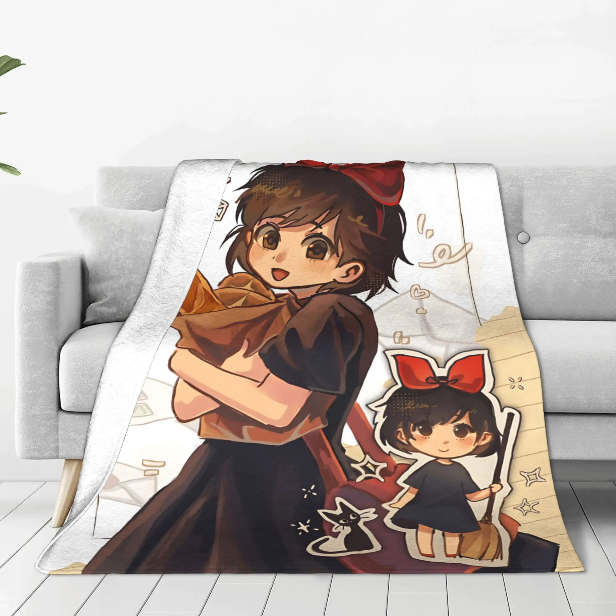 1PC home Cutecore Anime Kiki’s Delivery Service  Blanket Super Cosy Plush Home Living Room Sofa halloween