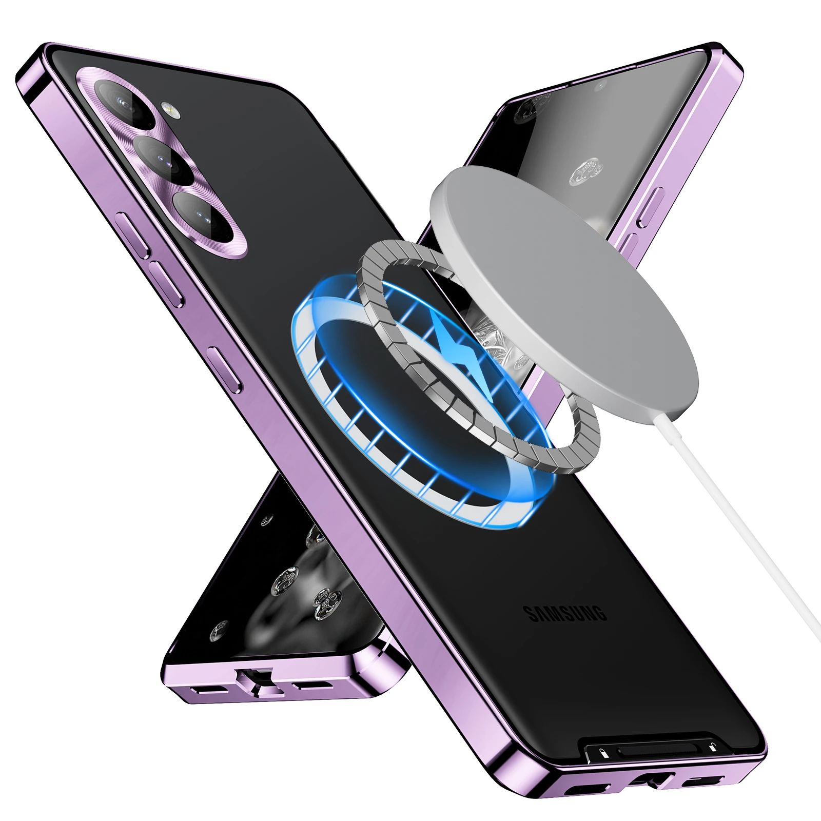 

Metal Magnetic Magsafe Case For Samsung Galaxy S23 Plus S23 FE S23 Ultra S 23 Plus Aluminium Alloy Camera Lens Glass Film Cover