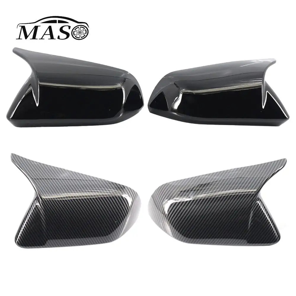 

1 Pair Carbon Black Car Rearview Mirror Cover Caps Trim Sticker for Ford Mustang 2015-2021 US Model without Turn Signal Light