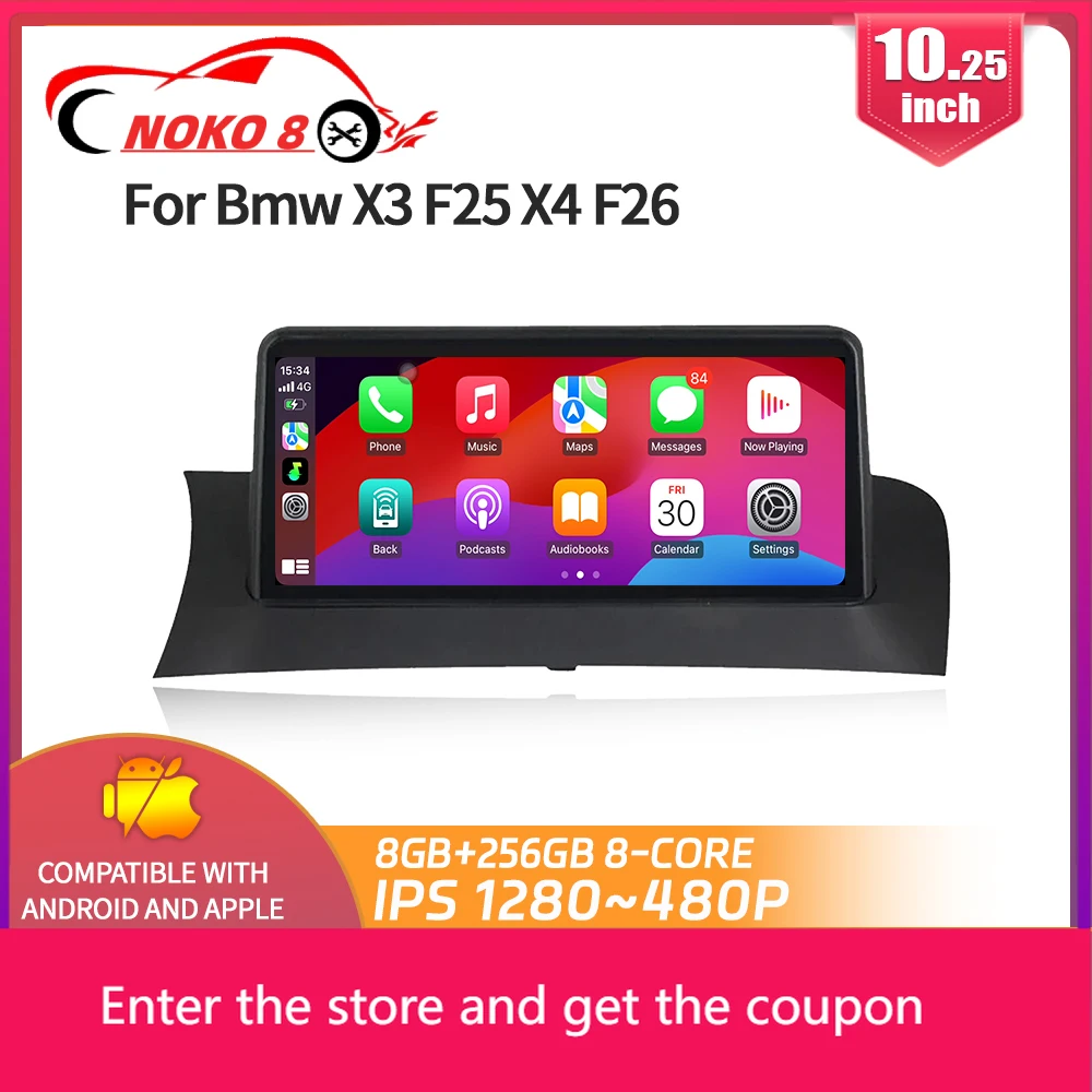 

10.25" Car Radio For BMW X3 F25 X4 F26 Multimedia Wireless Bluetooth Apple Carplay Android Auto Stereo Navigation Touch Screen