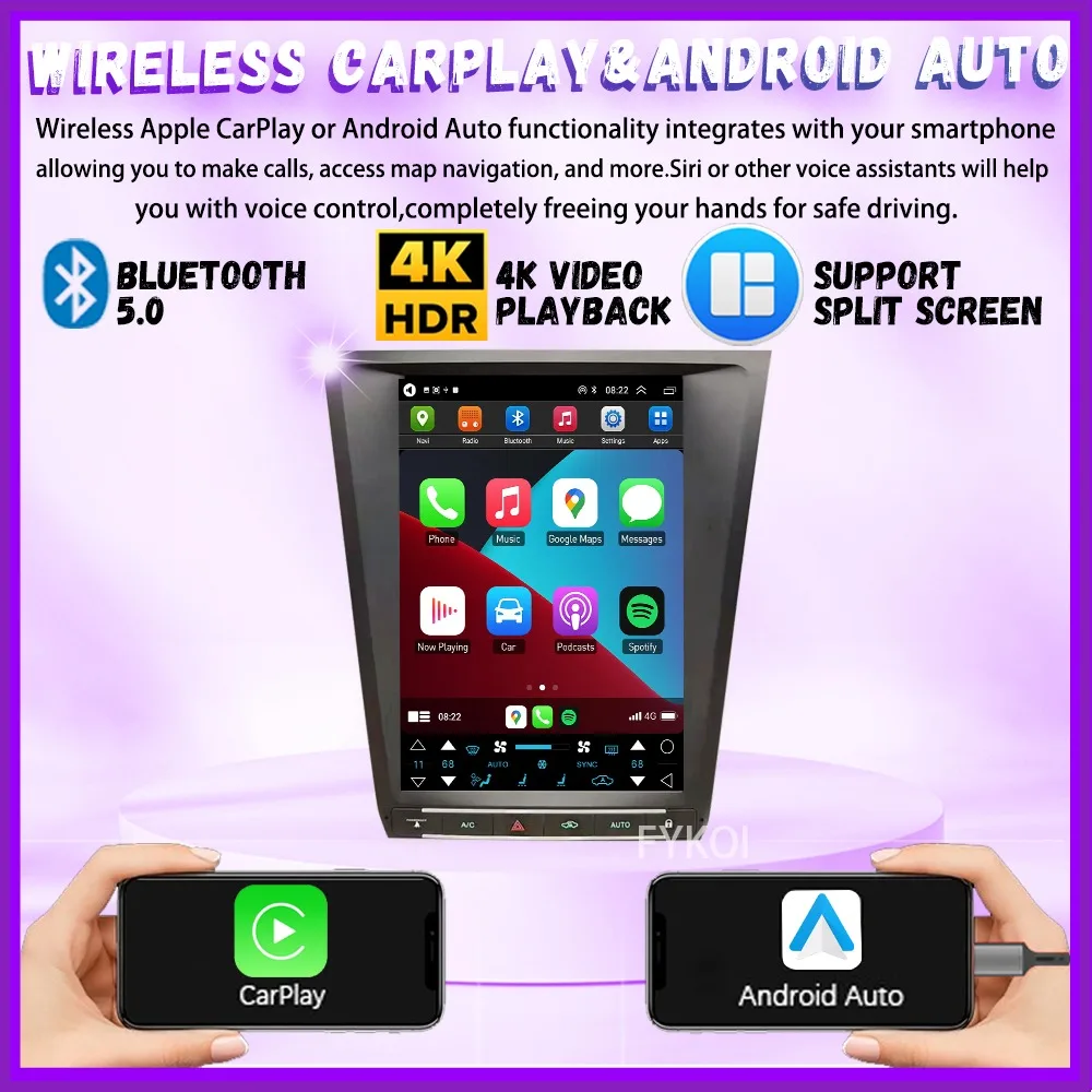 Car Radio For Lexus Gs Gs300 Gs450 2005-2011 CarPlay Android Auto Automotive Multimedia Tesla Style Bluetooth 4G WIFI GPS Gift