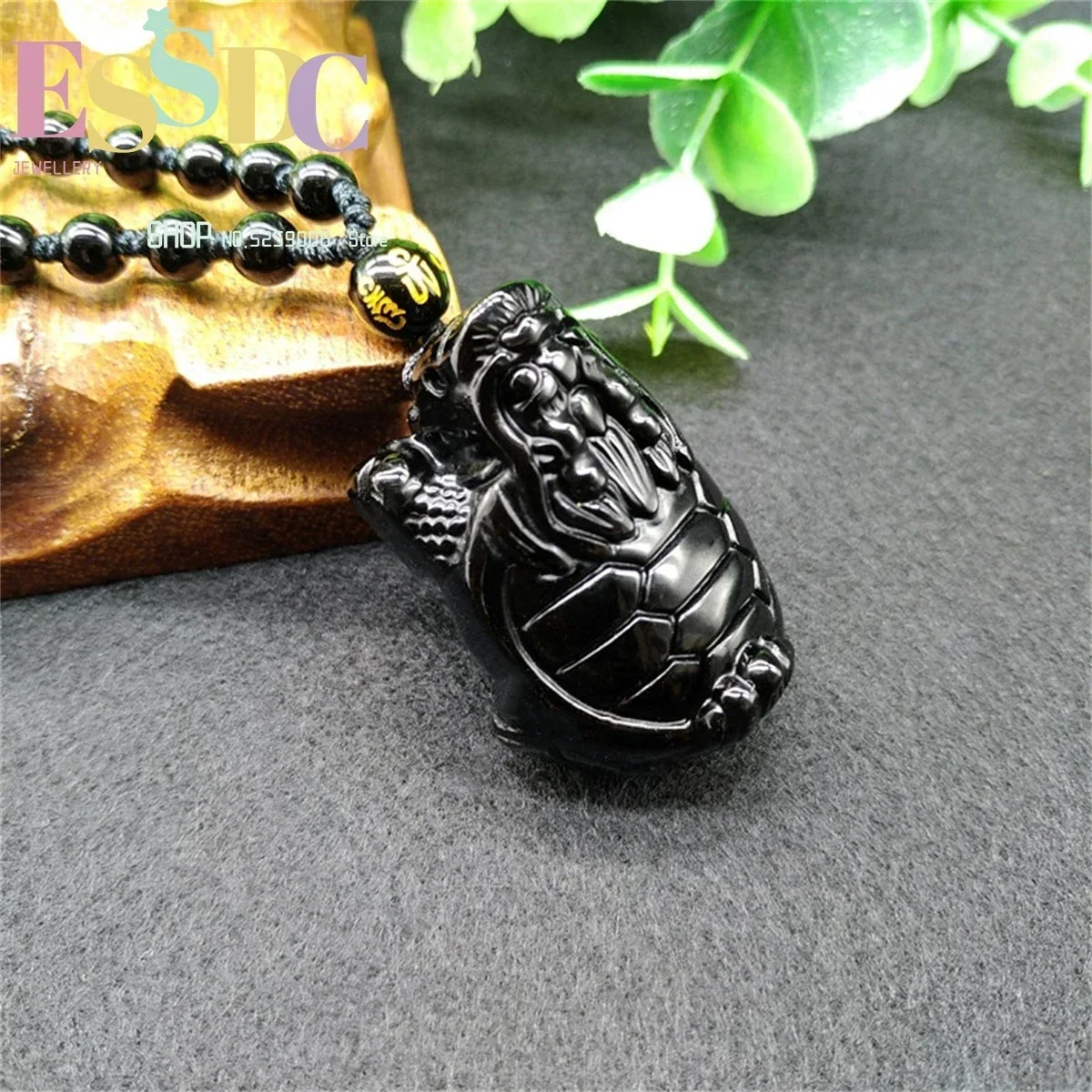 Obsidian Dragon Turtle Pendant Three-Dimensional Gold Tortoise Longevity  Jade Necklace Wholesale Charm  Fashion  Amulet Gift