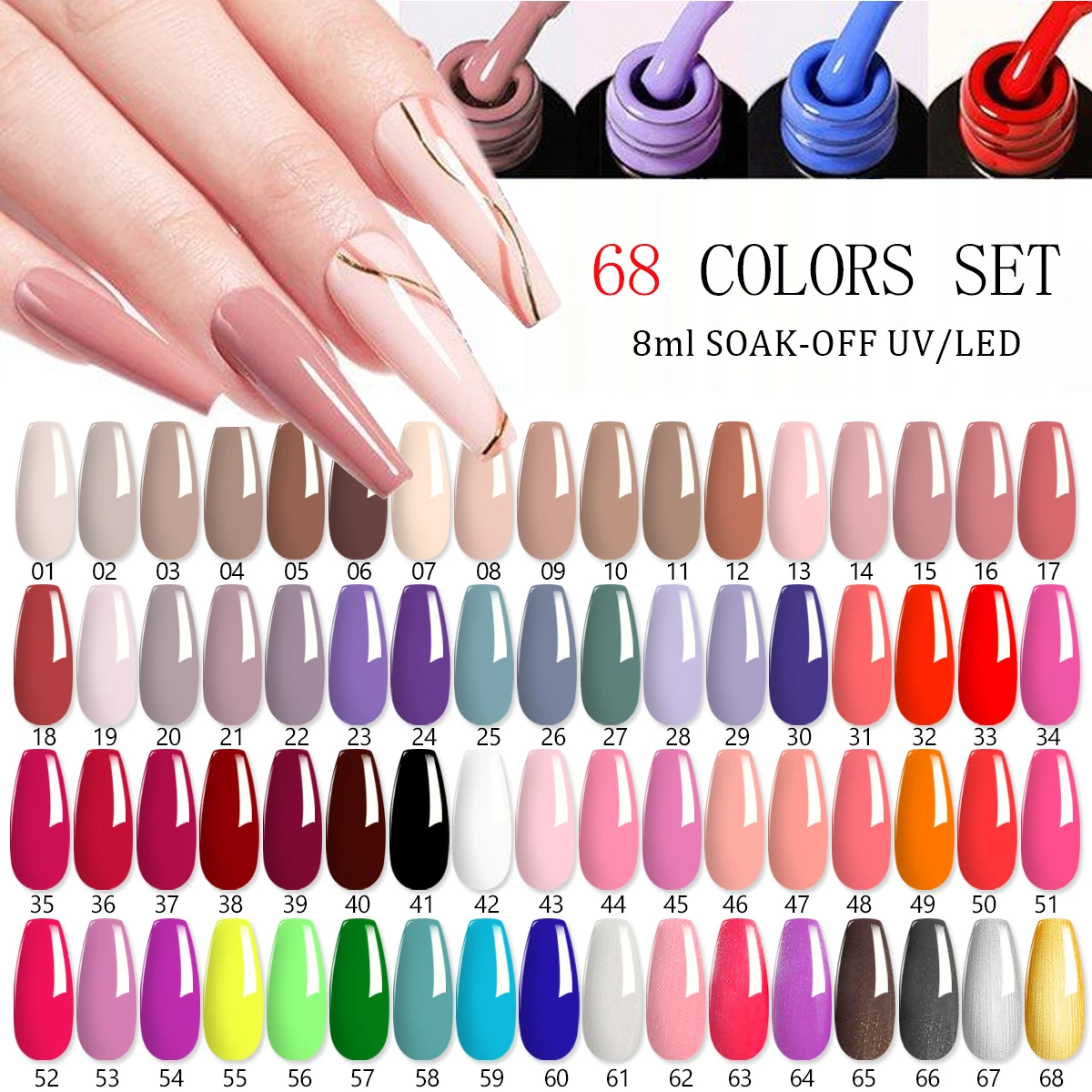 

VOKY Gel Nail Polish Set: 6 pieces of vibrant, long-lasting, alcohol-free gel nail polish for everyday elegance and emotional