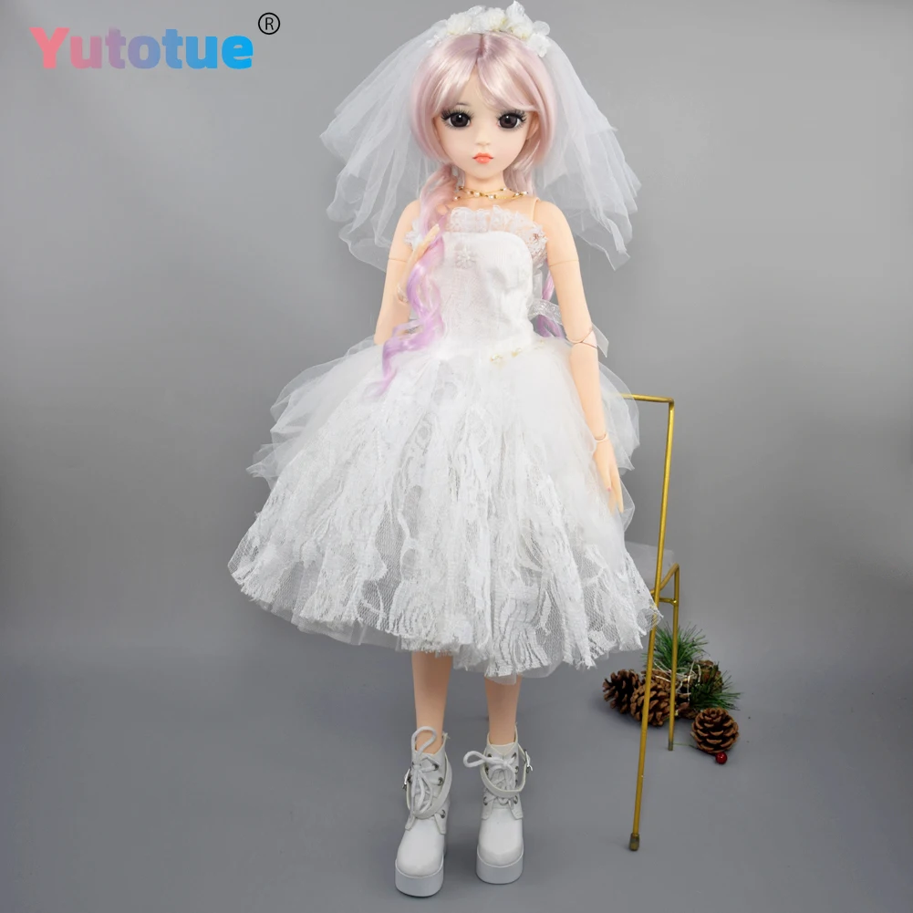 YUTOTUE 1/3 BJD Pop Speelgoed Meisjes Gift 24 inch Vrouwelijke Pop met Kleding Schoenen Gradiënt Pruiken Volledige Set