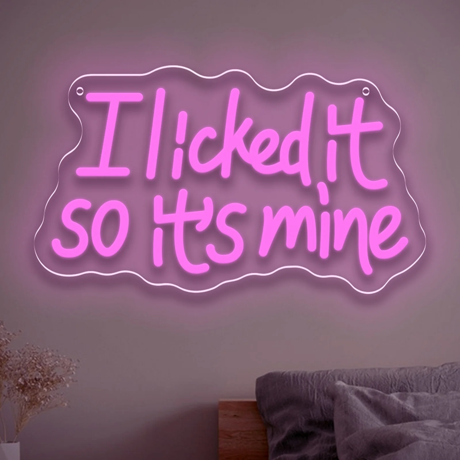 

I Licked It So It's Mine Неоновая вывеска Светодиодная неоновая вывеска с питанием от USB с регулируемой яркостью для декора стен в стиле фанк, новинка, подарок для друзей