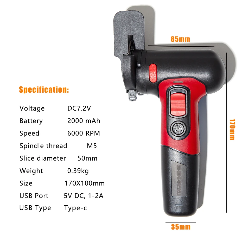 Cordless Angle Grinder 7.2V Super Mini Type-c USB Rechargeable Lithium Battery Polishing Machine Diamond Cutting Power Tools