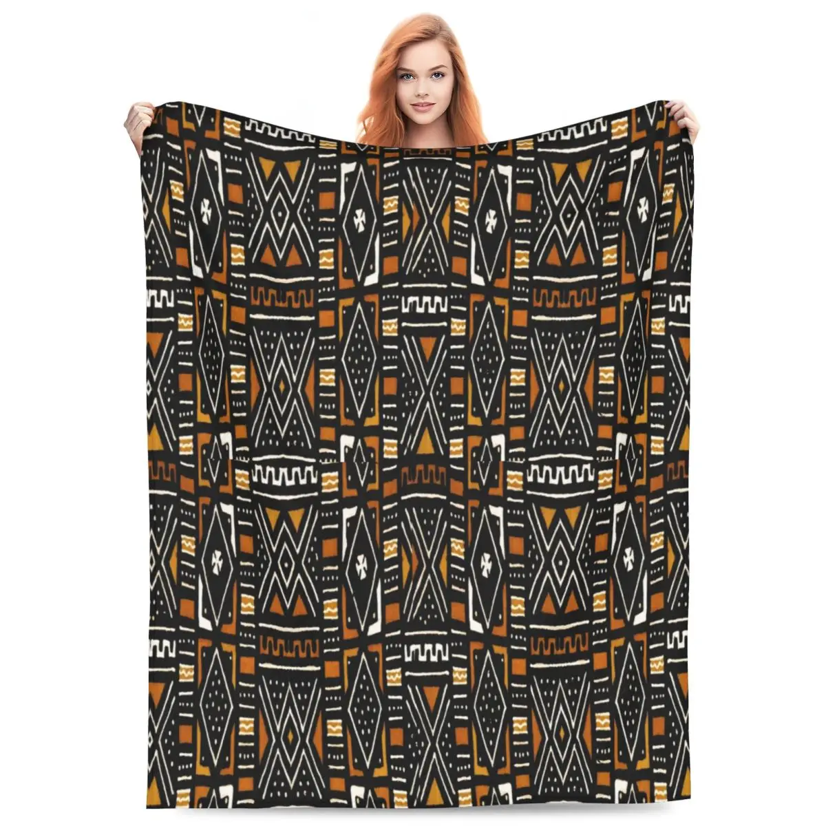 

Африканское одеяло Bogolan с грязевым узором, мягкое теплое фланелевое одеяло, постельное белье для кровати, гостиной, пикника, путешествия, домашний диван