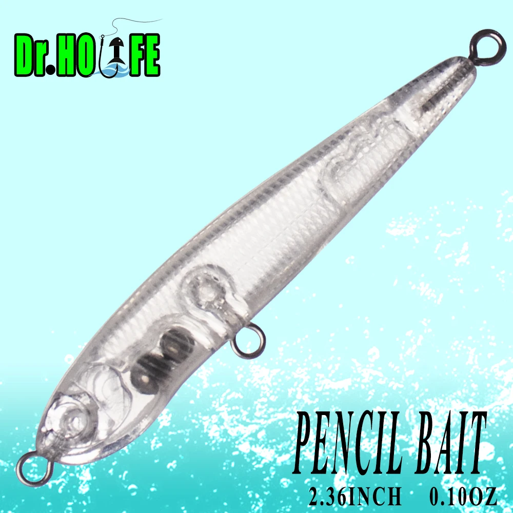 

Dr.Holife 30 шт./лот, плавающие заготовки для приманок-карандашей, 6 см, 2.8 г, с погремушками, неокрашенные, для самостоятельной сборки приманок-карандашей
