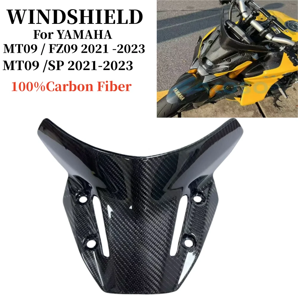 Carbon fiber Windshield Windscreen For YAMAHA MT-09 FZ-09 SP MT09 FZ09 MT FZ 09 Motorcycle 2021-2023 Side Wind Screen Deflecto