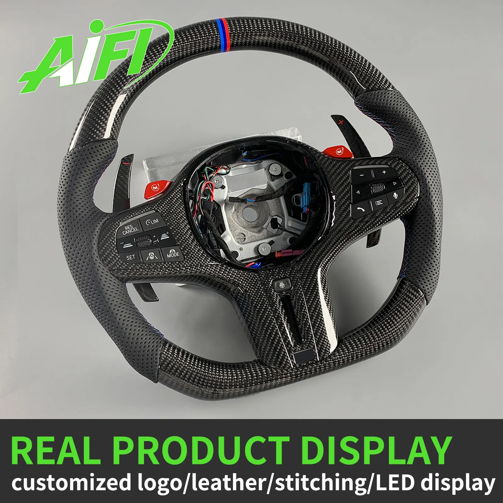 for BMW G20 G21 G22 G30 G31 X3 X4 X5 G01 G02 G05 G80 G29 M2 M3 M4 2017-2026 Customized Real Carbon Fiber Steering Wheel
