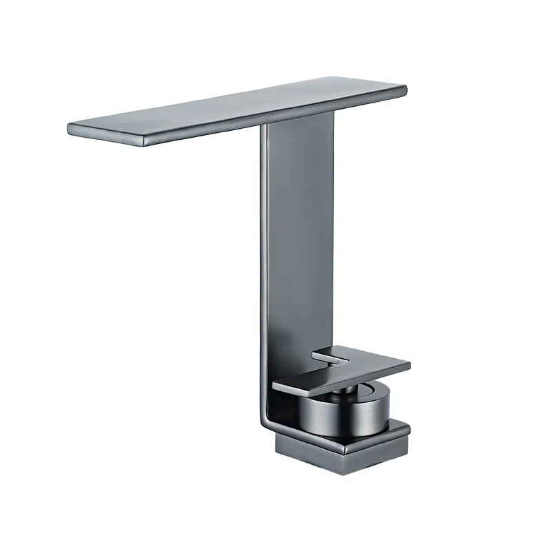 

Gun gray, brass, waterfall basin, faucet, hot and cold, household
