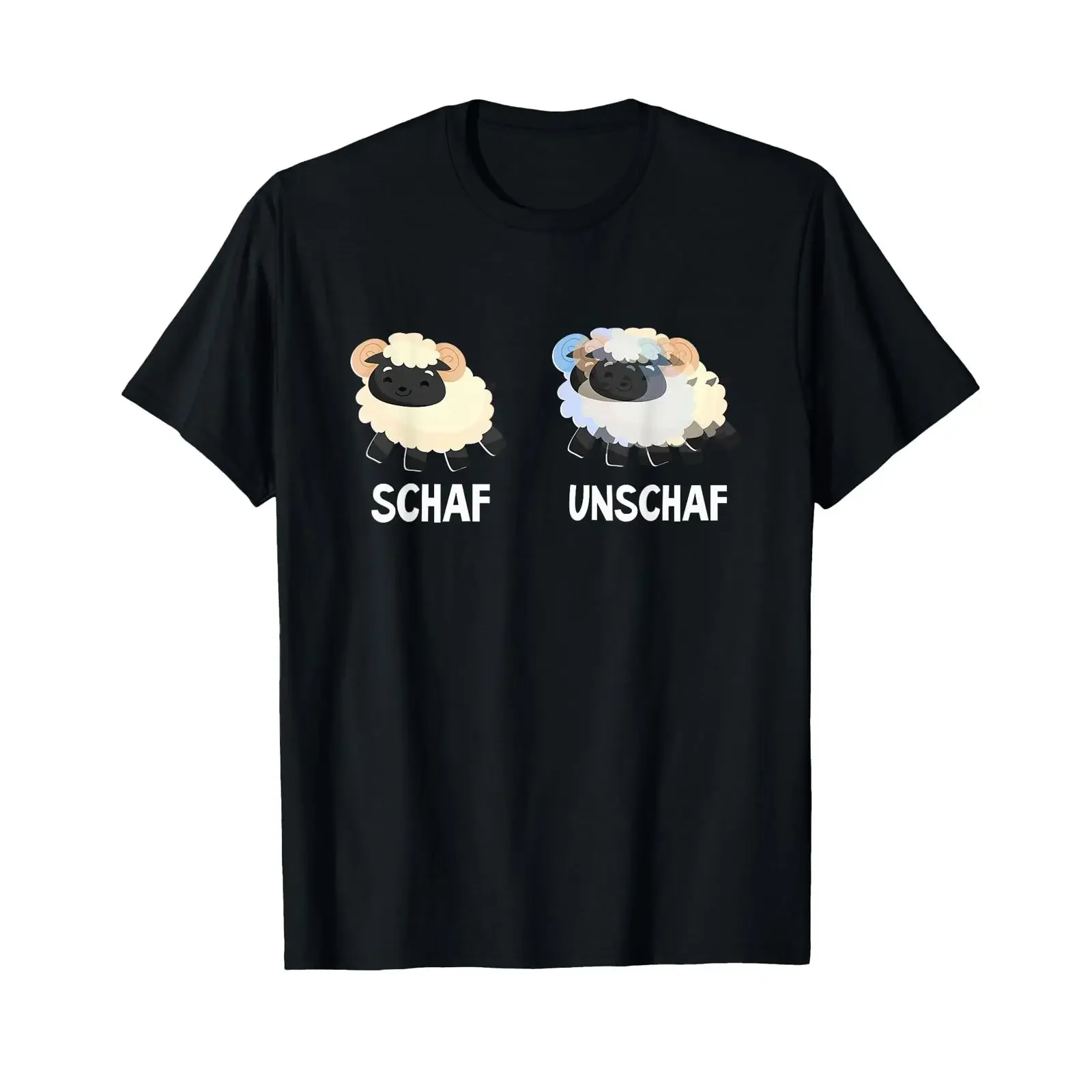 T shirt with German text Scharf Unschaf Language vintage Washed fashion Versatile Slightly graphic Top For Everyday Wear