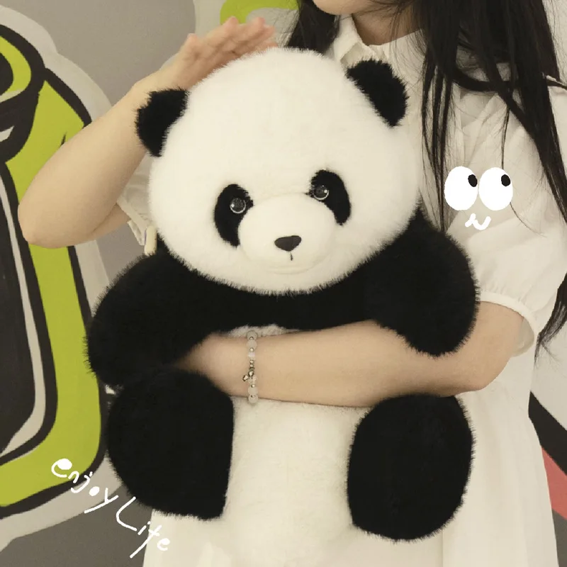 Symulacja Realistyczna Puszysta Pięciodniowa Panda Huahua Pluszowe Zabawki Kawaii Wypchane Zwierzątko Słodki Miś Pluszowa Lalka dla Dziewczynek na Prezent