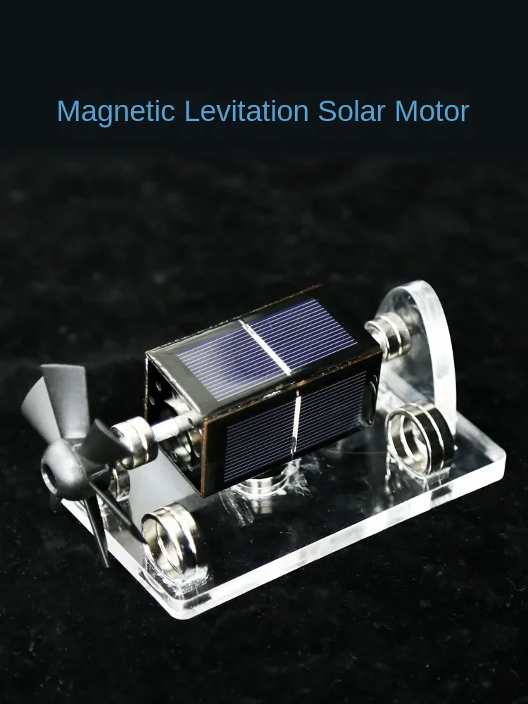 Creative magnetic levitation solar electric motor, magnetic levitation ornaments, fan blades, scientific gifts, Stark Technology