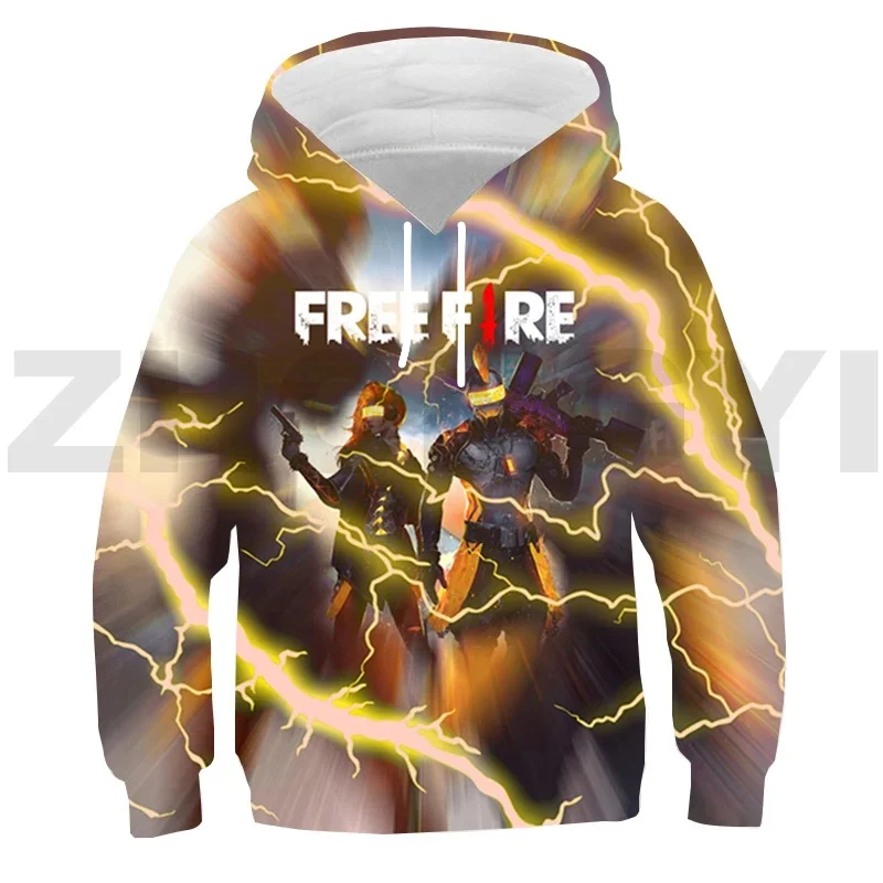 2024 Game Free Fire Garena 3D Hoodie Boys Girls Harajuku Oversized Sweatshirt Gun Game Japanese Streetwear Kid Lounge Wear