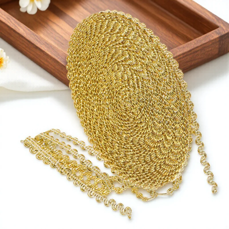 

10M 0.6Cm Braided Gimp Trim Ribbon Decorative Braid Trim For Wedding Party Diy Crafts Embellishment Christmas Home Decor Gift