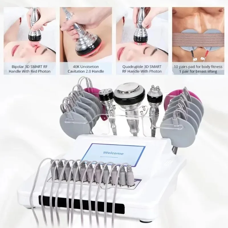 Update EMS 5 in 1 40K Cavitation Microcurrent Electrode Stimulation Body Slimming Machine Used for Spa