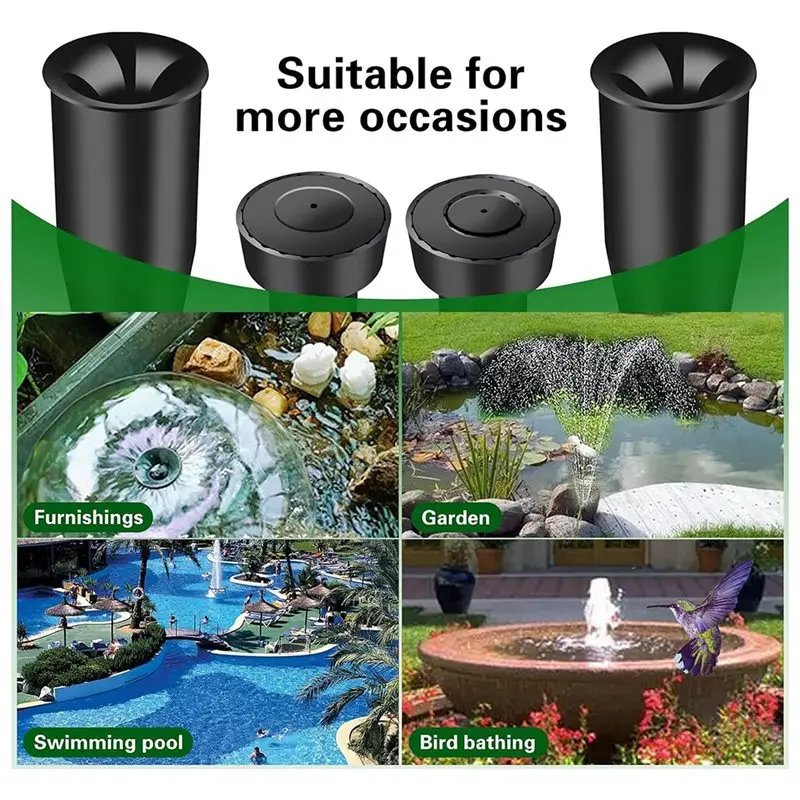 B97A-For Garden Water Fountain Nozzle, Multi Style Pond Sprinkle Head Accessories For Fish Pond, Tabletop Water Pump Decorations