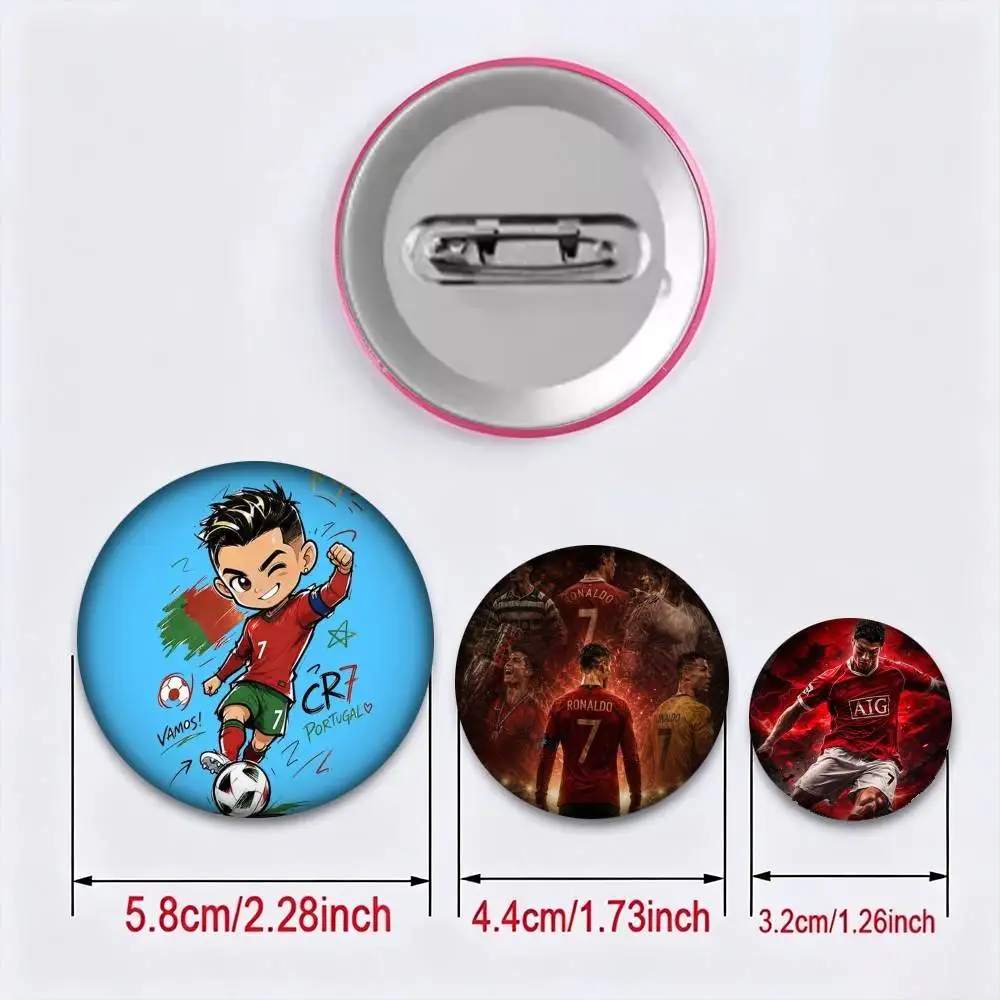 CR7 C-Cristiano R-Ronaldo 25 32 44 58 75mm Badges Personalized Round Brooches Pins Accessory Gift