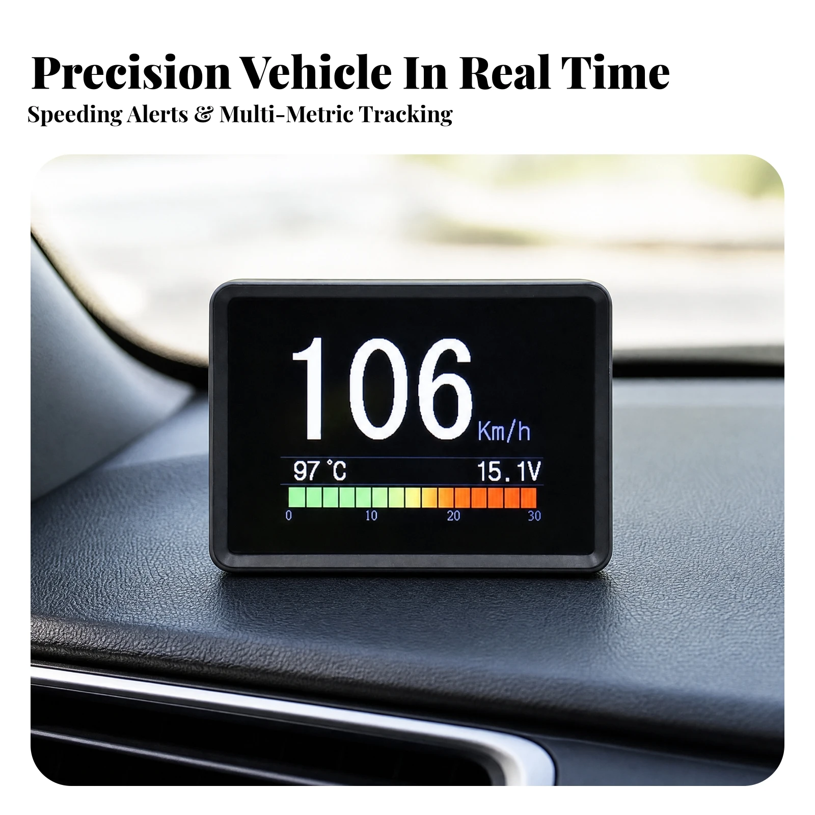 Automotive OBD HUD Display High-Resolution Car OBD Head-up Display HUD with Overspeed Alarm Inline Speedometer Universal