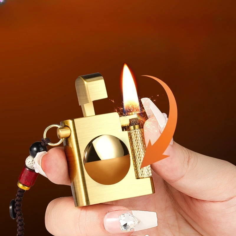 2026 New Product New Rotary Lighter Retro and Fashionable Mini Fingertip Toy Pendant Style Portable Grinding Wheel Lighter