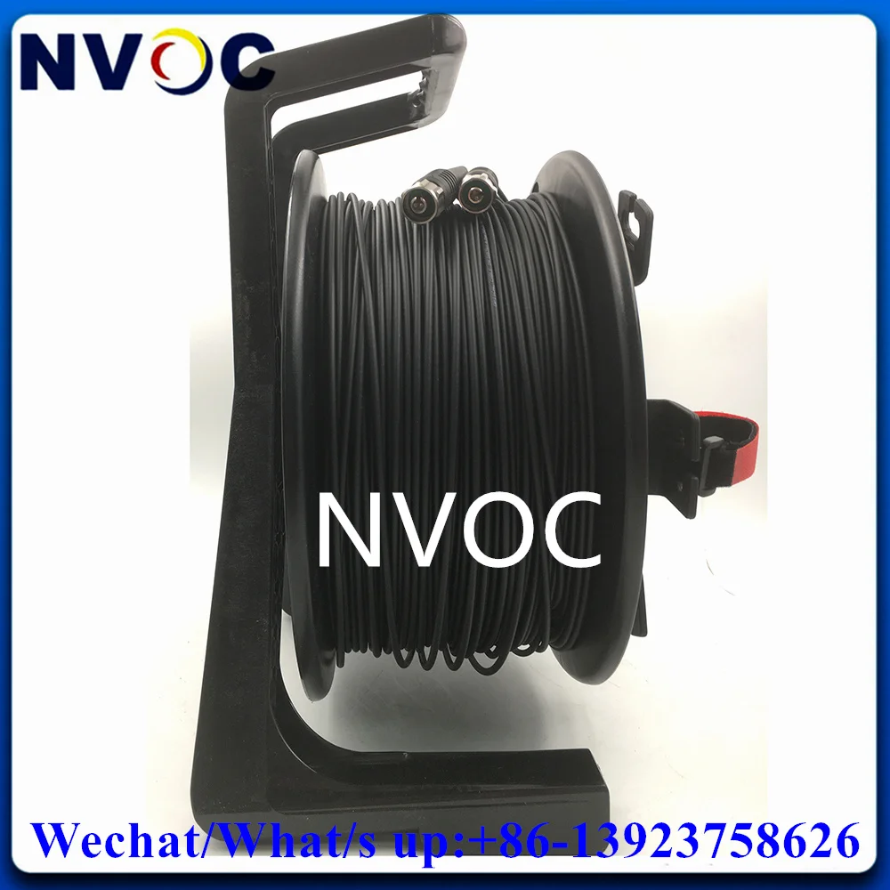 TPU 필드 전술 광섬유 패치 케이블, PCD310 와인딩 릴 포함, 150M 12C 12 코어 OM3-150 OM3-300 OM4 ODC-MPO 커넥터, 6.0mm