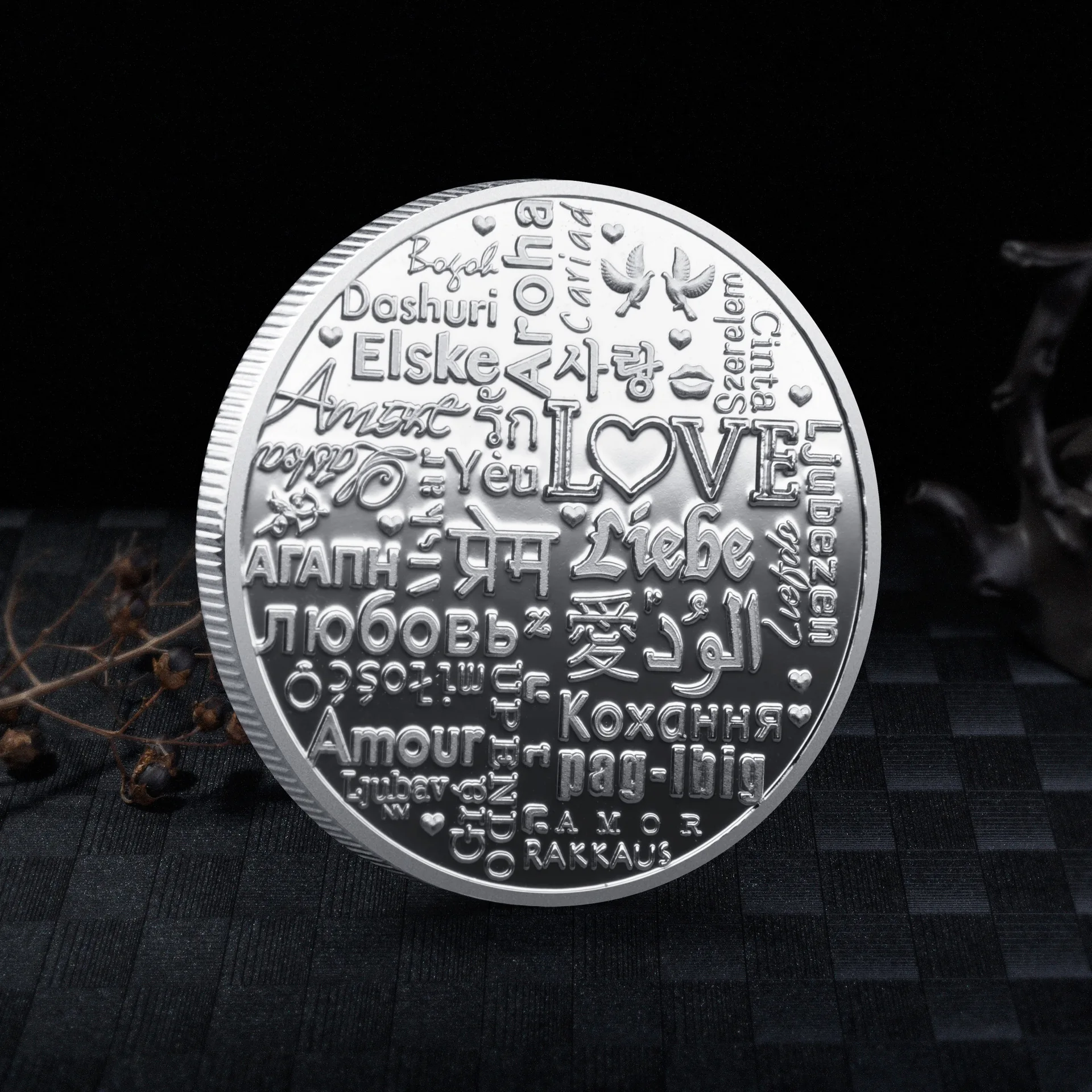 Love You Along With You All The Way Silver Commemorative Coin Romatic Souvenirs Gifts