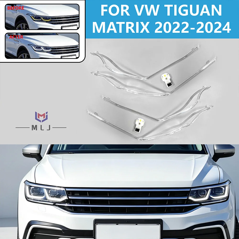 Bandeau lumineux à LED Angel Eye pour phares Matrix Volkswagen Tiguan L 2022-2024, feu de jour à LED