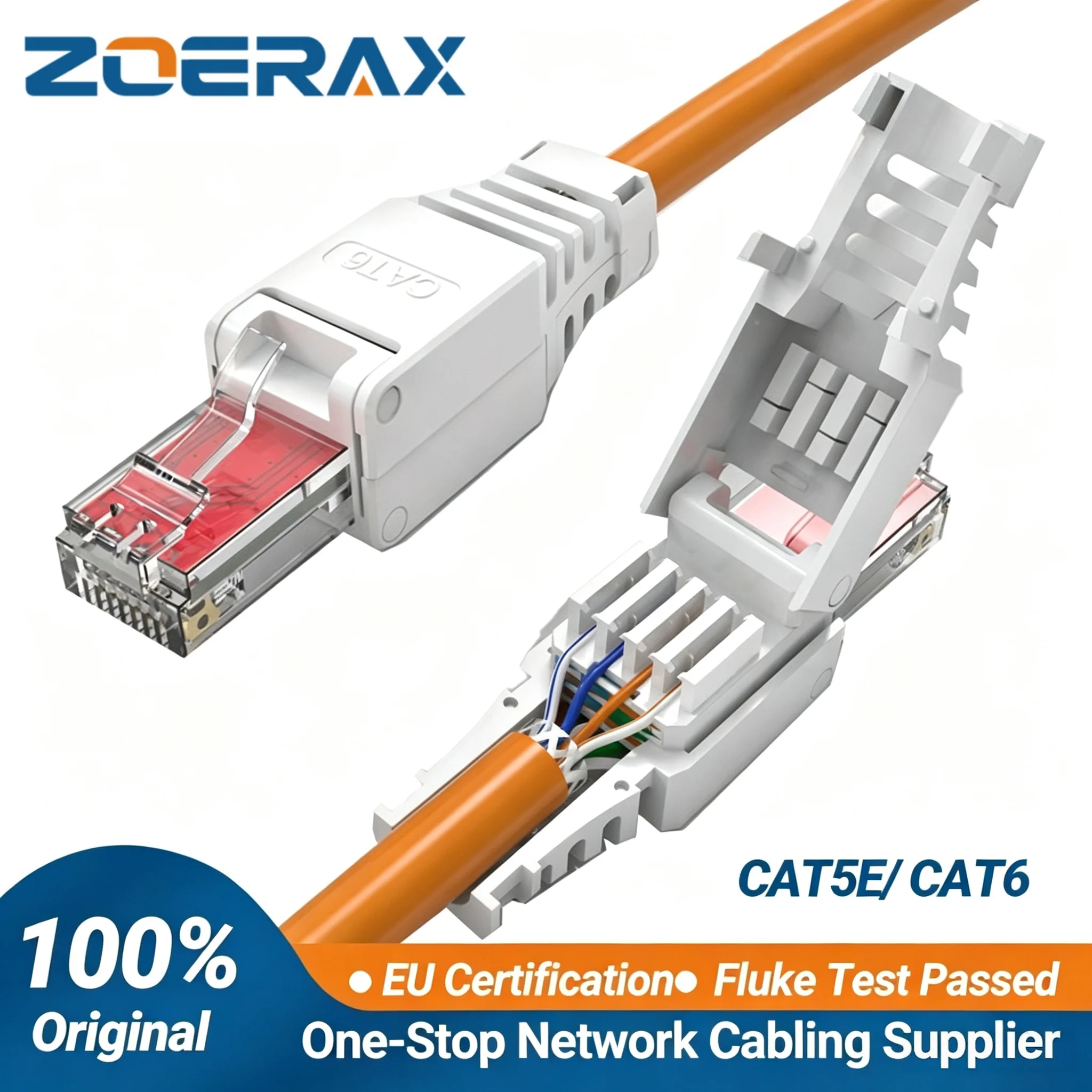 ZoeRax 1PCS 도구가 필요 없는 RJ45 CAT6 커넥터 이더넷 종단 플러그, 23AWG ~ 26AWG 케이블 인터넷 ...