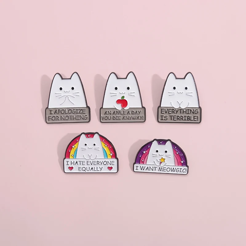 Cartoon Animal Collection Enamel Pins Cute Cat Goose Capybara Frog Brooches Lapel Backpack Badge Jewelry Gift For Kids Friends