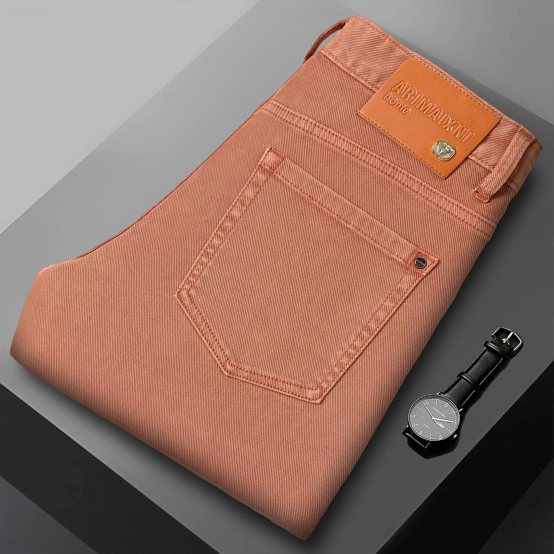 

Новые мужские повседневные эластичные джинсы в европейском стиле, модные, универсальные, для осени и зимы, новинка, прочные