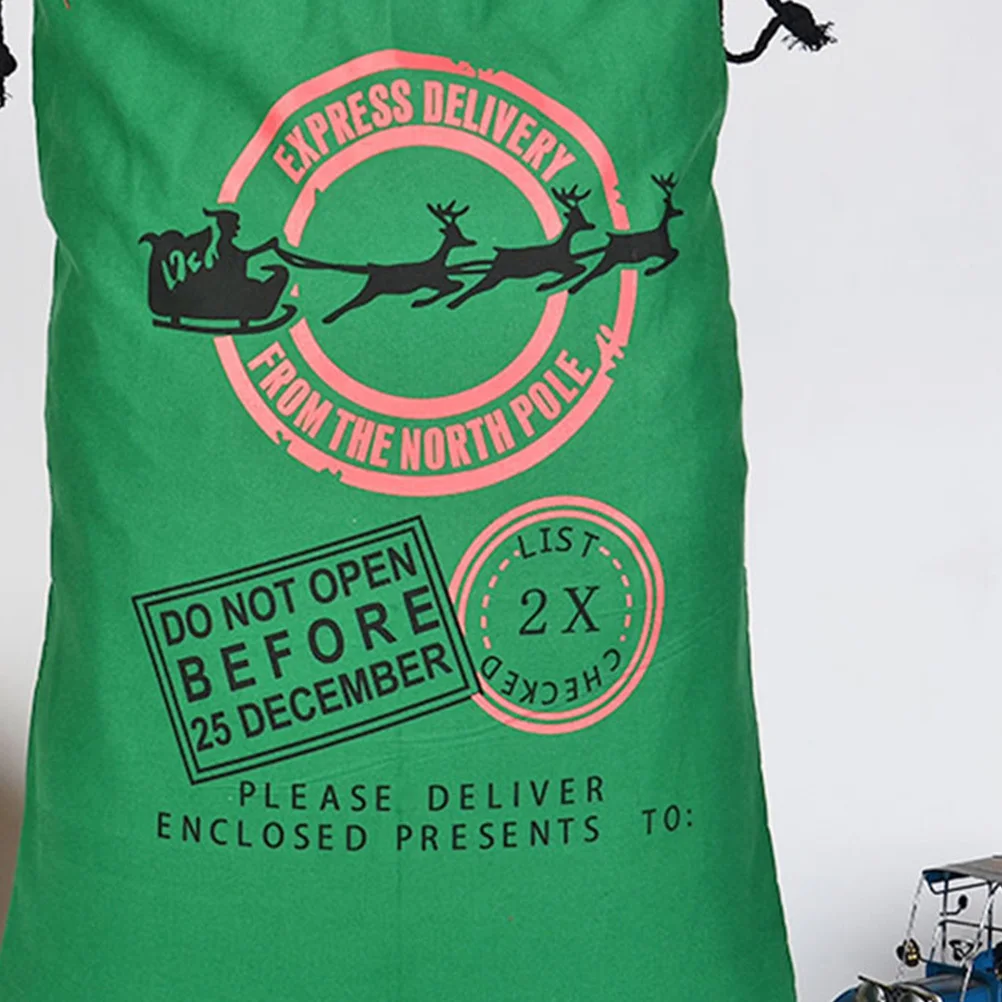 

Christmas Candy Canvas Gift Bag Delicate Drawstring Bundle Pockets Party Storage Pouch for Chocolates Cookies Snacks