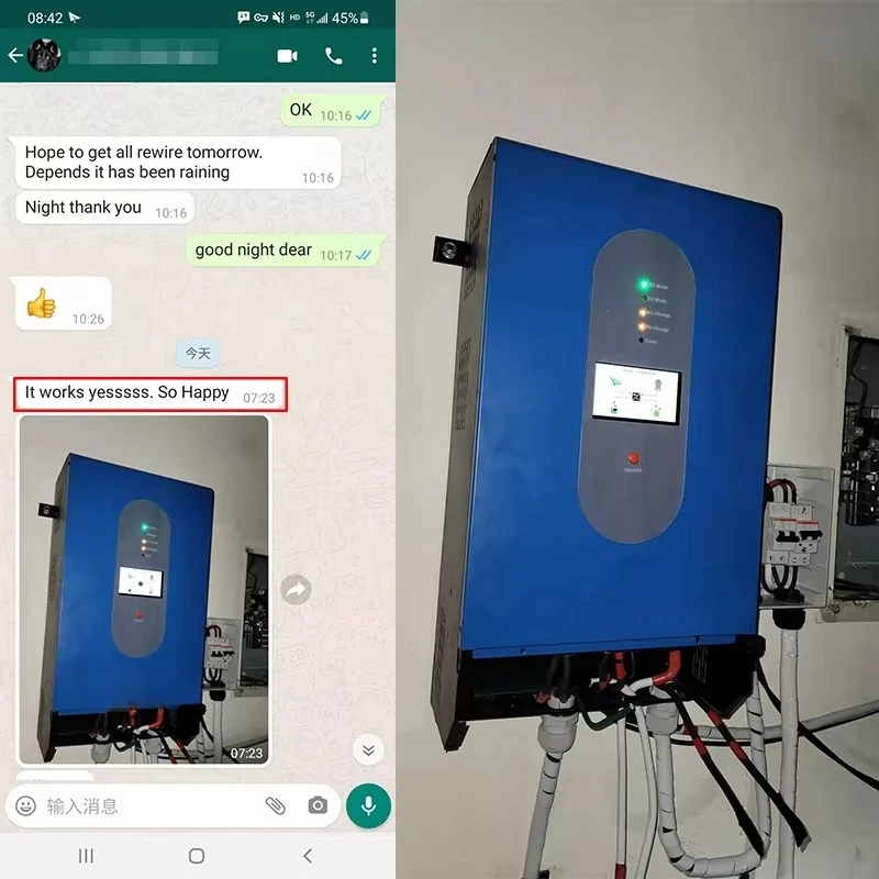 Residential Solar Inverter 5kw 12v/24v Pure Sine Wave Power Inverter With Charge Controller
