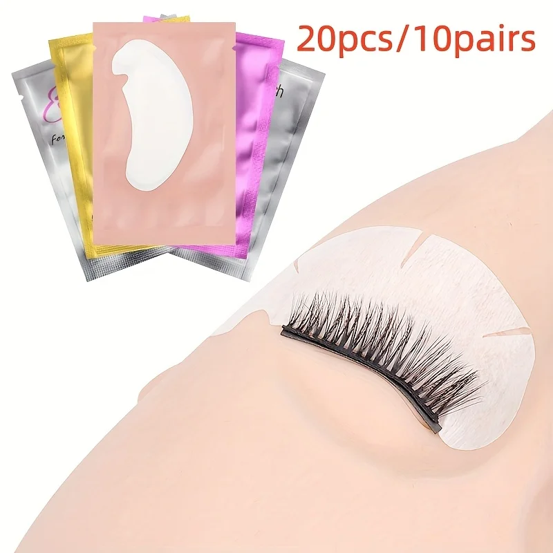 20pcs/10pairs U-shaped incision grafting eyelash adhesive, planting eyelash mask, beauty eyelash special isolation lower eyelash