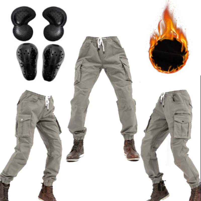 

Мотоциклетные брюки, зимние теплые ветрозащитные брюки на флисовой подкладке со съемным защитным снаряжением, мужские брюки