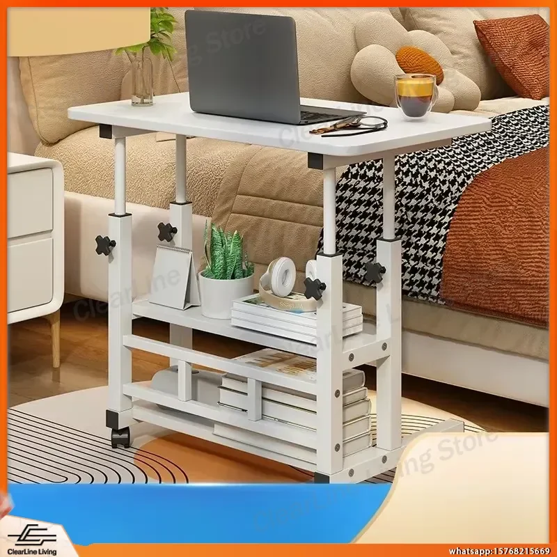 Adjustable Height Computer Desk for Bedroom Small Space Office Desk with Keyboard Tray Foldable Laptop Desk for Sofa Bed Lazy