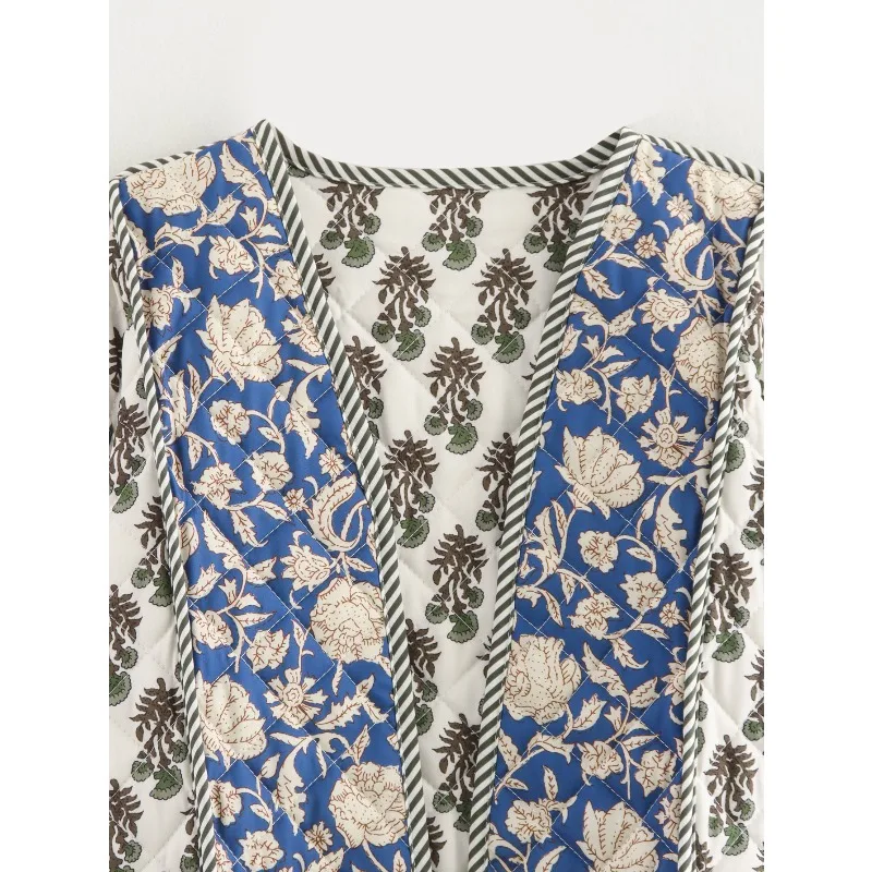 منتجات جديدة لخريف وشتاء 2025 سترة قطنية مبطنة مطبوعة على الوجهين للسيدات