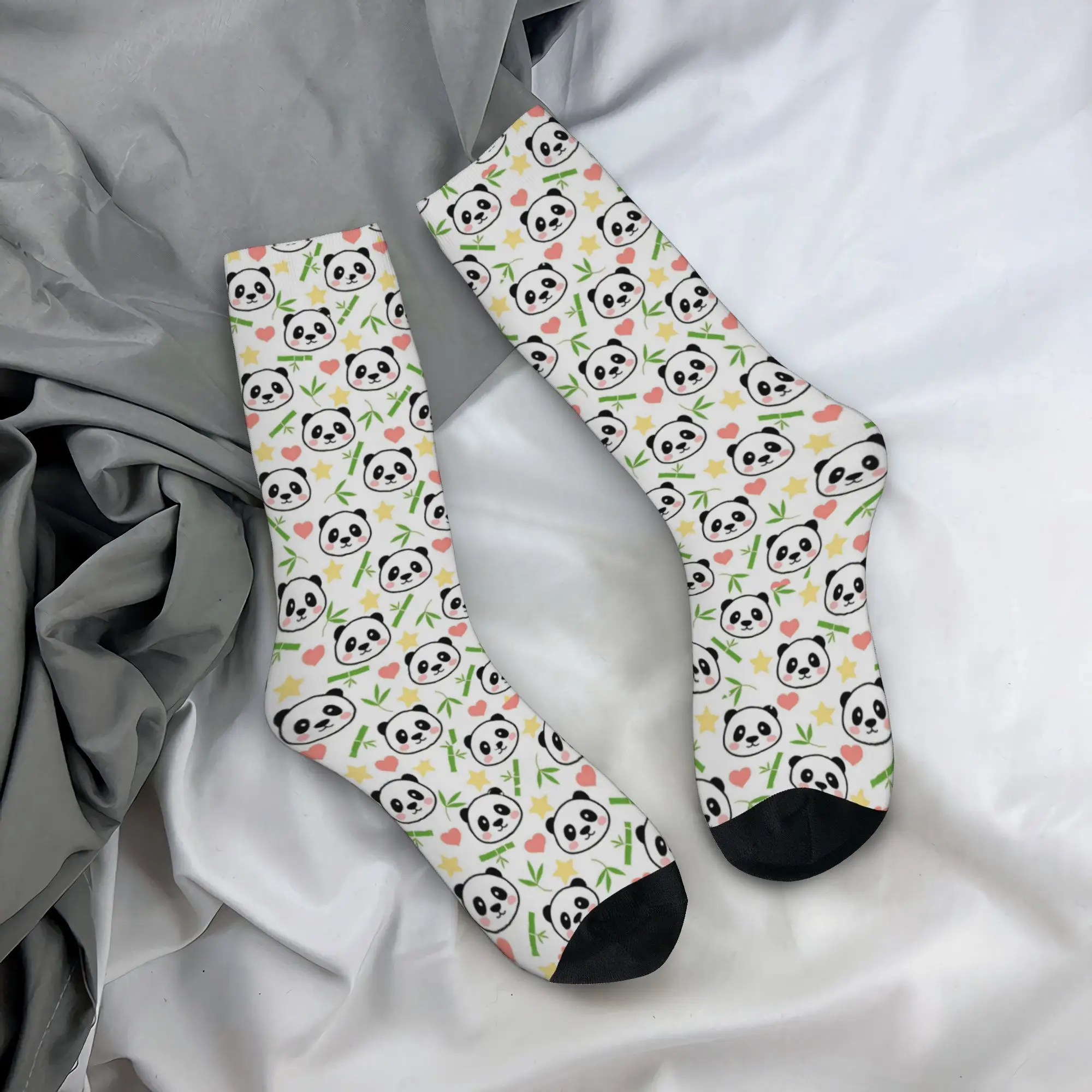

Kawaii Panda Bamboo Heart Star Pattern Stockings Design Harajuku Socks Autumn Anti-Slip Socks Adults Cycling High Quality Socks