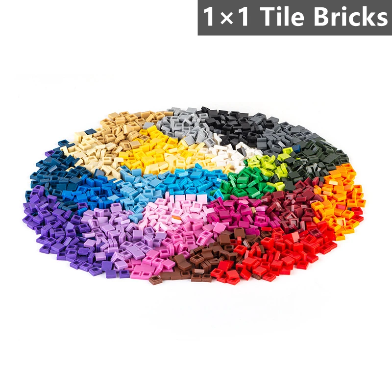 

650 Pcs/Lot Building Bricks Thin Figures Tile 1×1 Moc Blocks Smooth Compatible 3070 Children Kids Educational Assemblage Toys