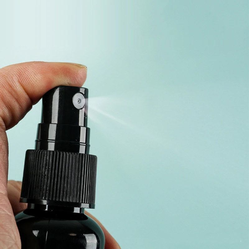 20Pcs 10/20/30/50/60/100ML Black Plastic Perfume Spray Bottle Mist Atomizer Refillable Empty Portable Travel Accessories Packing